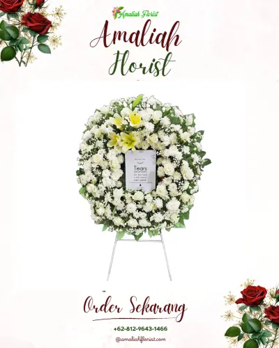 Krans Bunga Duka Cita di Batu Agung